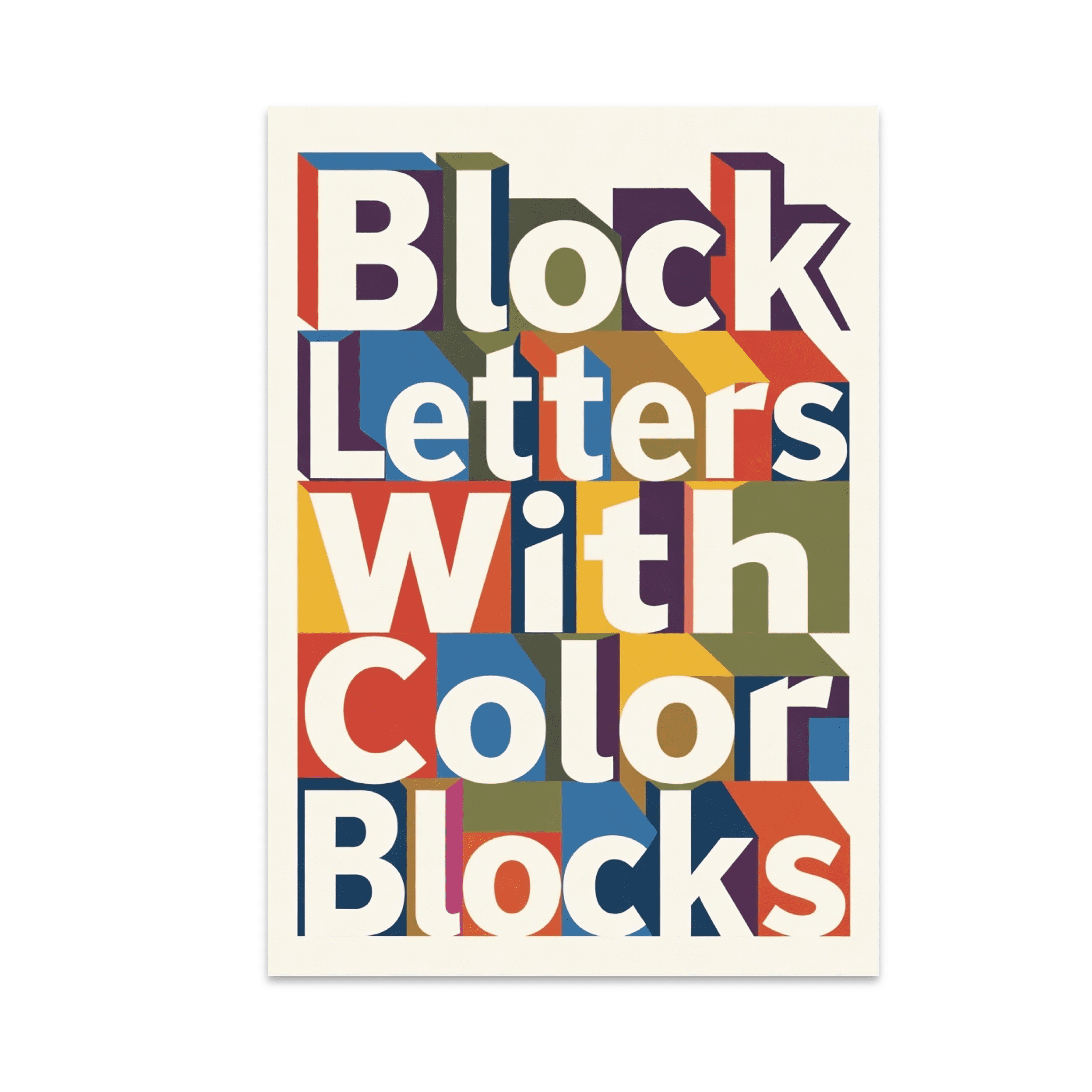 Block Letters With Color Blocks - Modern Decor Enthusiast - 13x19 ...