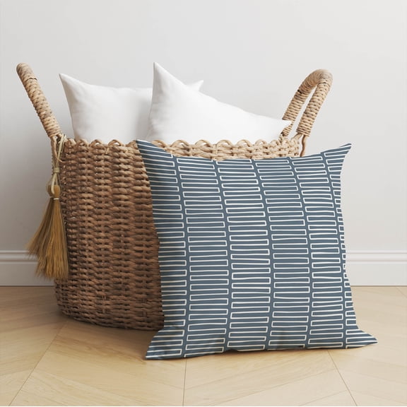 Block Maze Blue Throw Pillow