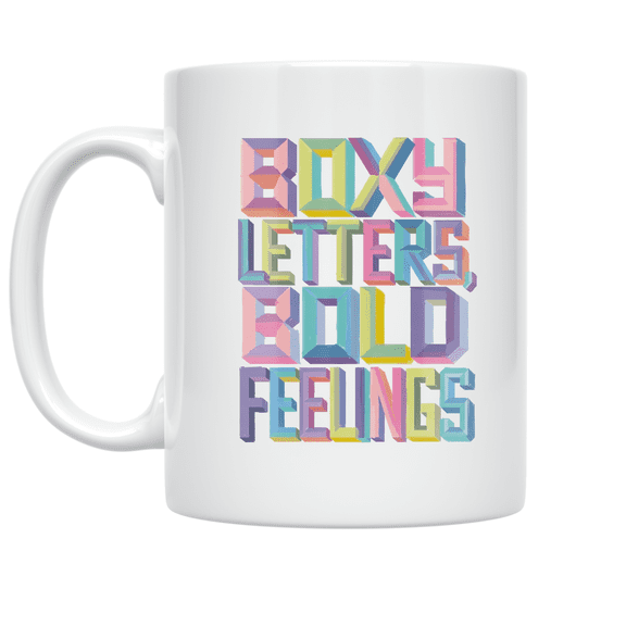 Block Monogram Design - Modern Drinkware Enthusiast - 11 oz Ceramic Coffee Mug