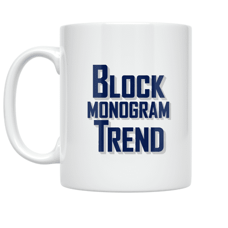 Block Monogram Trend Oversized Letters - Modern Sophisticate - 11 oz Ceramic Coffee Mug