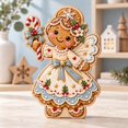 Block Ornament Gingerbread Angel 3 Layer Wooden Christmas Decor for ...