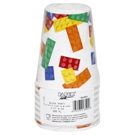 Block Party 9 oz Paper Cups 8 Count for 8 Guests