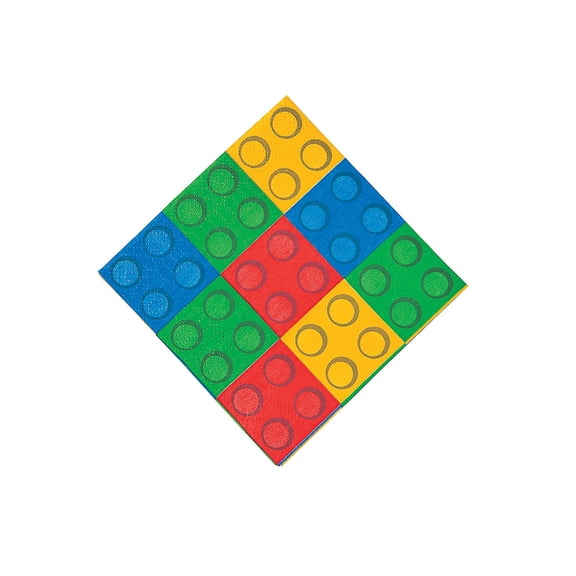 Block Party Beverage Napkins (16Pc) - Party Supplies - 16 Pieces