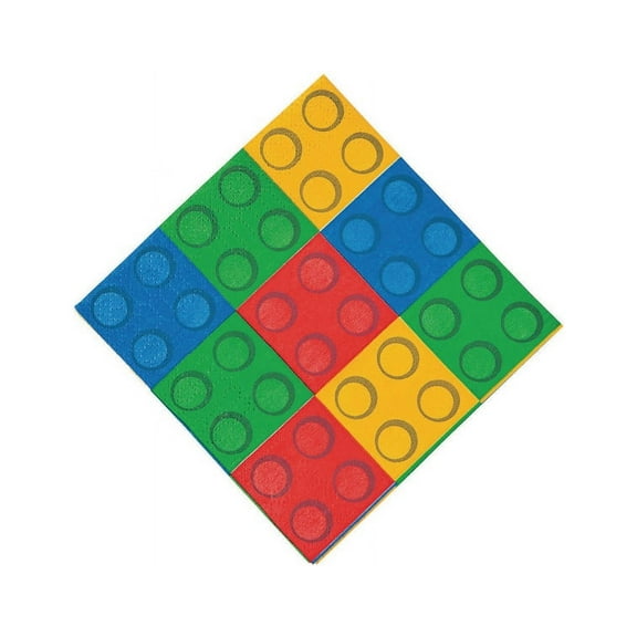 Block Party Beverage Napkins (16Pc) - Party Supplies - 16 Pieces