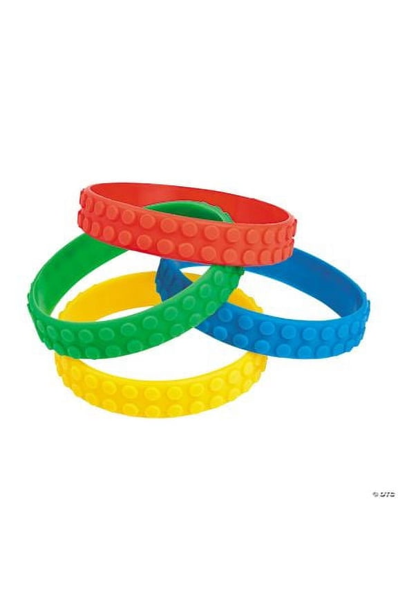 Block Party Rubber Bracelet - Jewelry - 12 Pieces