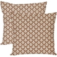 thumbnail image 1 of Block Print Throw Pillow Covers 18x18 Inch Set of 2 Vintage Floral Brown Outdoor Rustic Farmhouse Spring Fall Cottage Decorations Decorative Pillow Cases for Home Bed Living Room Couch Decor, 1 of 6