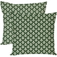 thumbnail image 1 of Block Print Throw Pillow Covers 18x18 Inch Set of 2 Vintage Green Floral Farmhouse Boho Outdoor Spring Christmas Decorations Decorative Throw Pillow Case for Home Bed Living Room Couch Decor, 1 of 6