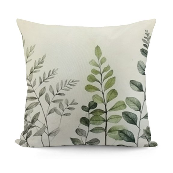 Block Print Throw Pillow Covers Green Pillow Cases Plant Decorative Cushion Covers for Sofa Couch