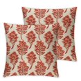 thumbnail image 1 of Block Print Throw Pillow Covers Vintage Orange Floral Boho Outdoor Fall Winter Farmhouse Decorations Decorative Throw Pillows Cases for Home Bed Living Room Couch Decor, 1 of 7