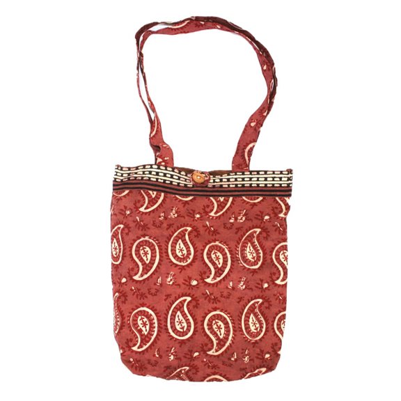 Block Printed Cotton Dabu College Tote Bag 15 x 15