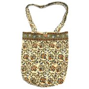 Block Printed Cotton Kalamkari College Tote Bag 15 x 15