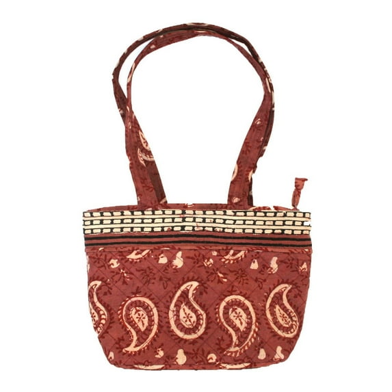 Block Printed Cotton Quilted Dabu Handbag 13 x 9