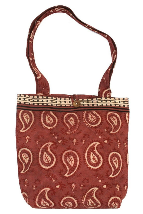 Block Printed Cotton Quilted Dabu Structured Tote Bag 14 x 14