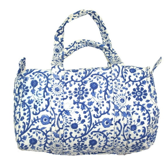 Block Printed Cotton Quilted Rajasthan Carry All Bag 14 x 8