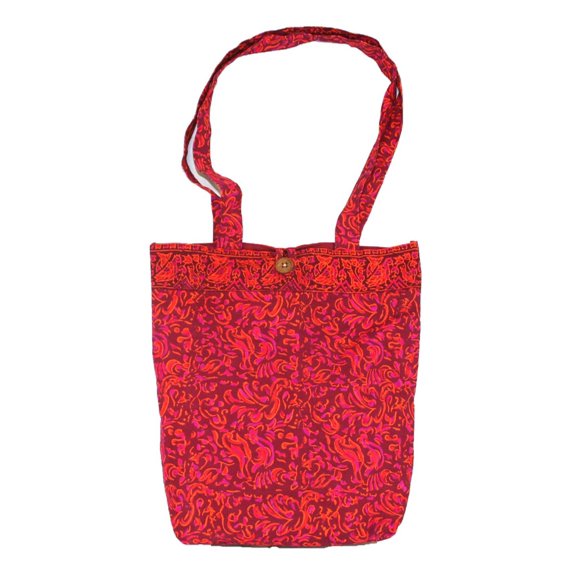 Block Printed Cotton Sanganeer College Tote Bag 15 x 15