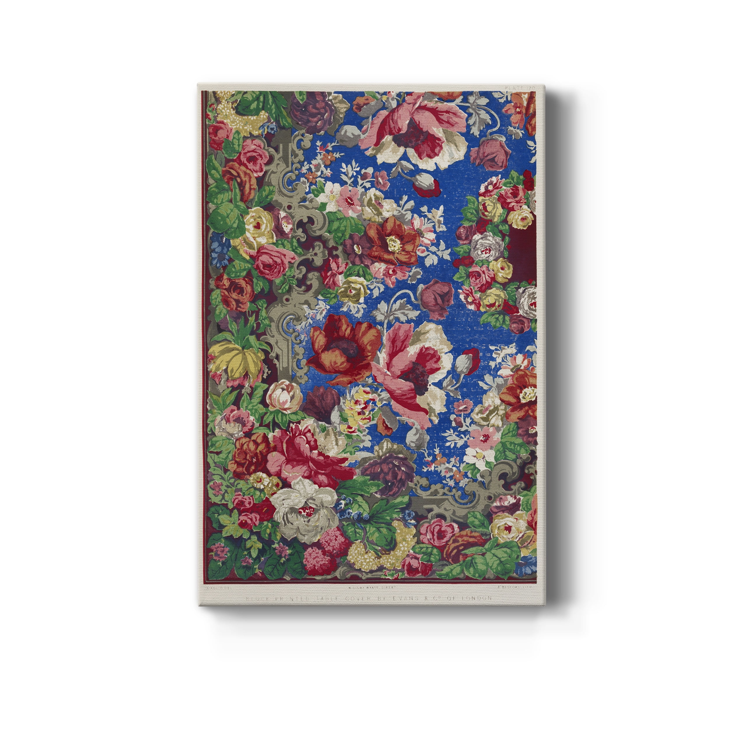 Block Printed Table Cover Premium Gallery Wrapped Canvas - Ready to Hang - 18 x 27