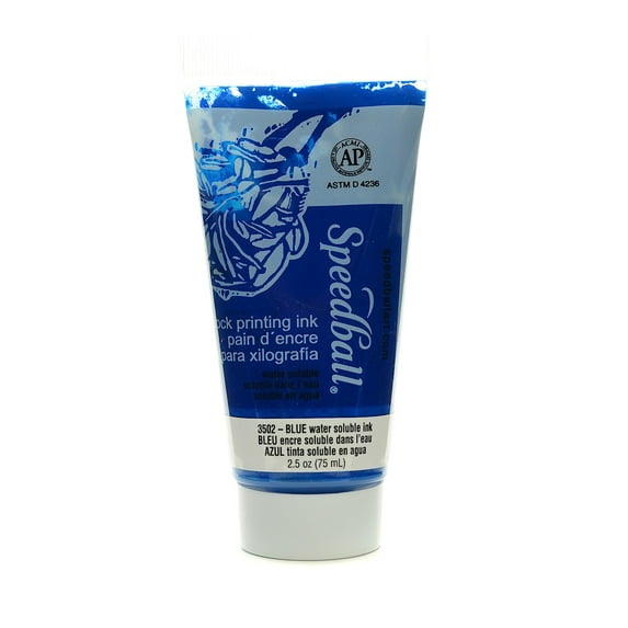 Block Printing Water Soluble Ink blue, 2.5 oz. (pack of 2)