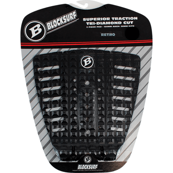 Block Retro Surfboard Traction Pad Black / Black