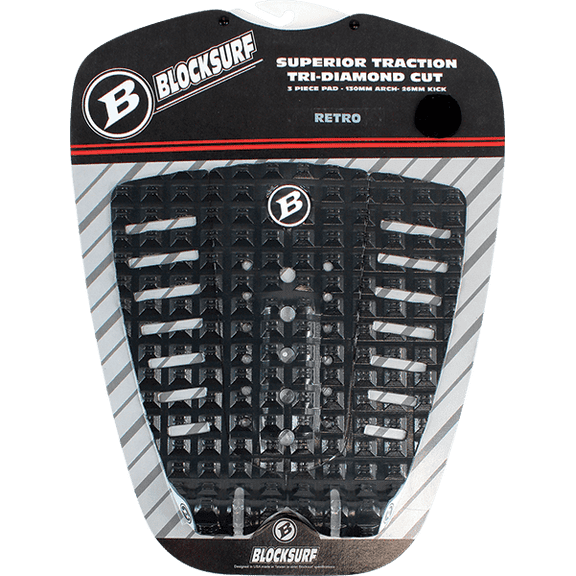 Block Retro Surfboard Traction Pad Black / White