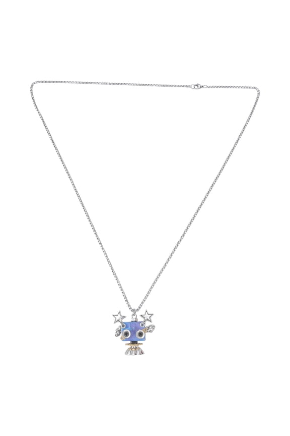 Block Robot Pendant Necklace Adjustable Length Punk Neckchain Stylish Leather Cord Accessory Fade Resistant Chokers