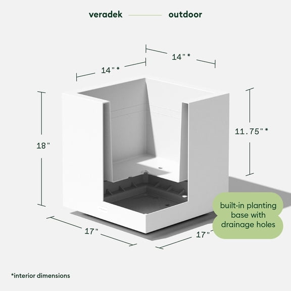 Block Series Cube Plastic Planter - Large Square Planter for Indoor or Outdoor /Garden |    All-Weather Use with Drainage Holes |   Modern Décor for Tall Plants, Trees, Flowers