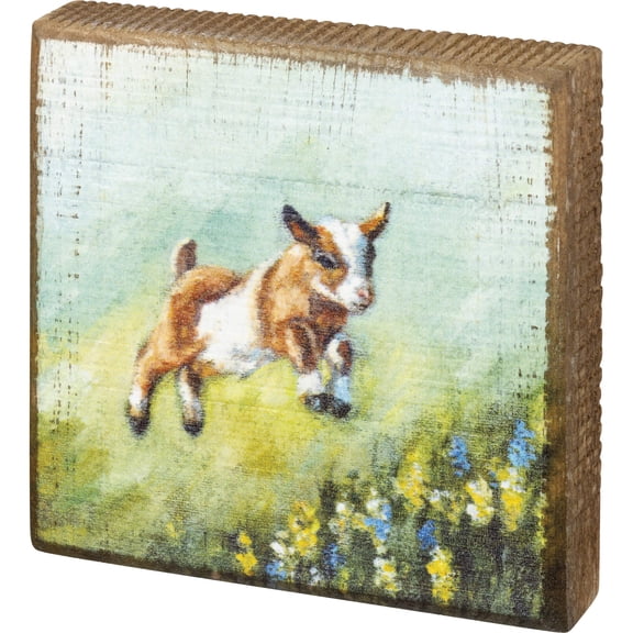 Primitives by Kathy Jumping Goat Box Sign