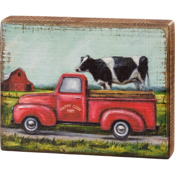 Block Sign - Happy Cow Farm