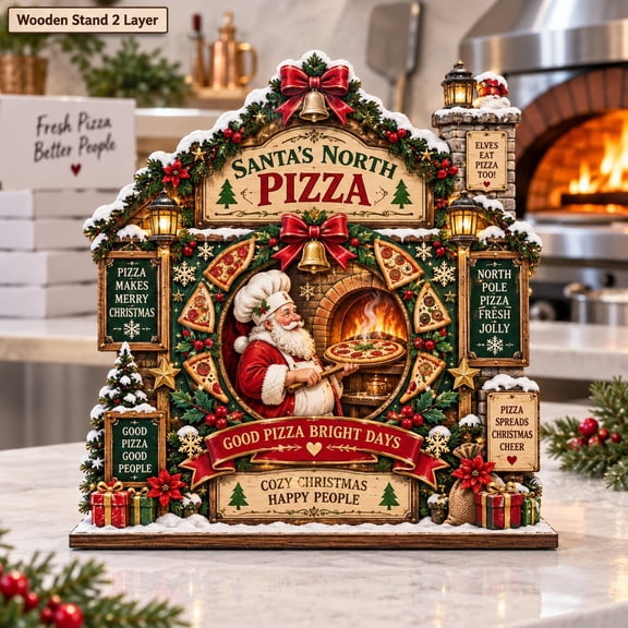 Table Signag Santa Wood Signs