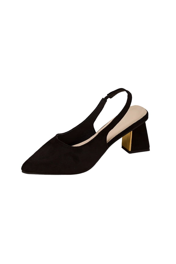 Block Slingback Heels for Women Pointed Closed Toe Chunky Heels Office Work Shoes Women's Pumps for Business Casual Outfits