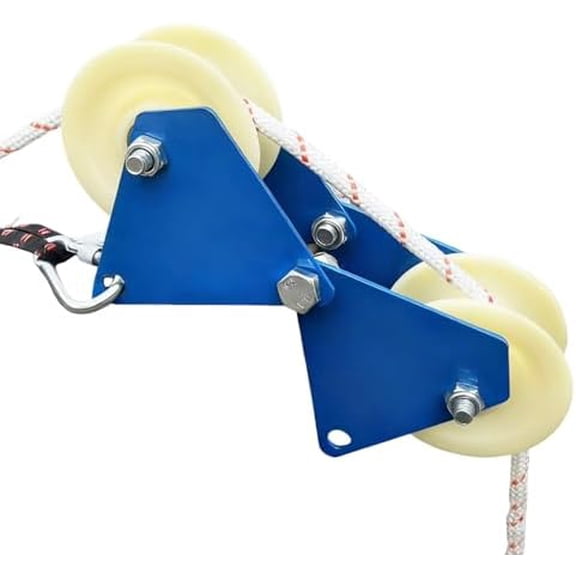 Block and Tackle Pulley System, Pulley System for Lifting, Lifting Pulley, Heavy Moving Pulley, Pulley for Home, Construction Site, Garage, Barn, Hoist, Beam, Material Moving, Compatible 8-25mm Rope