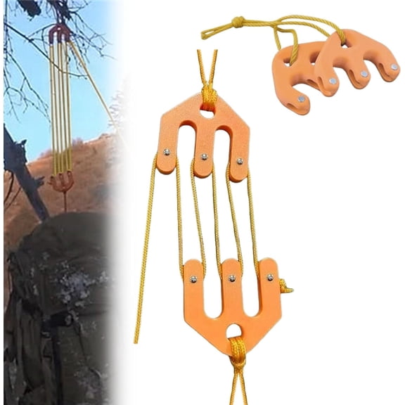 Block and Tackle Hoist System – Portable Nylon Pulley Hoist for Game and Gear, Lightweight Lifting Tool for Backcountry Use