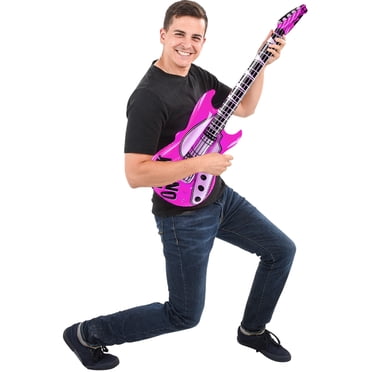 RI 24'' Inflatable Flame Guitars – 48 Pack Wholesale, Multicolor, Party Karaoke DJ