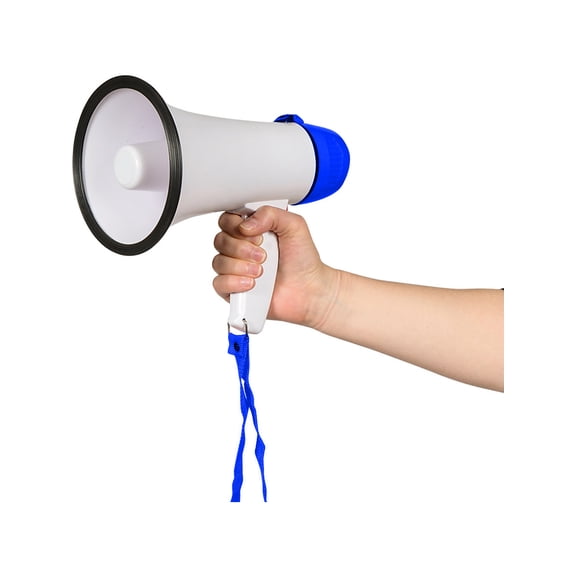 Loud Battery Operated Blue Megaphone Horn Costume Accessory