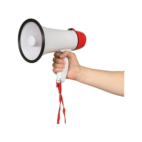 Loud Battery Operated Red Megaphone Horn Costume Accessory