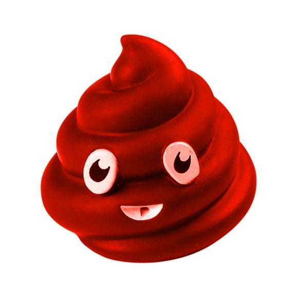 Red Poop Emoticon Bath Squirt Toy Party Favor
