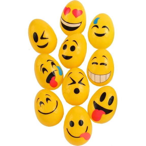BlockBuster Costumes Set Of 10 EasterMoji Emoticon Emoji Face Easter Eggs Decorations