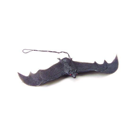 BlockBuster Costumes Set Of 12 Black Rubber Halloween Decoration Hanging Bats