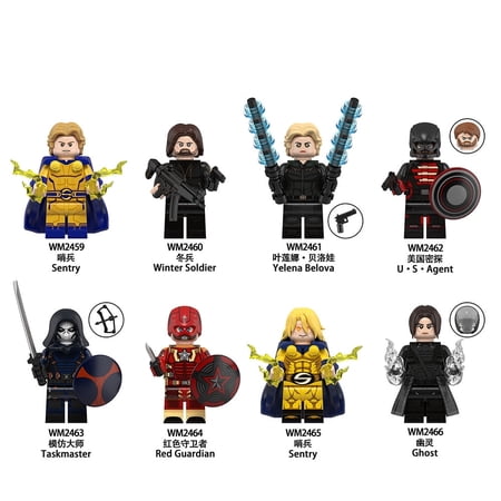 BlockCaishen 8pcs Secret Service Thunderbolts Figurine Set | Adventure Building Mini Figures | Party Favor & Collectible