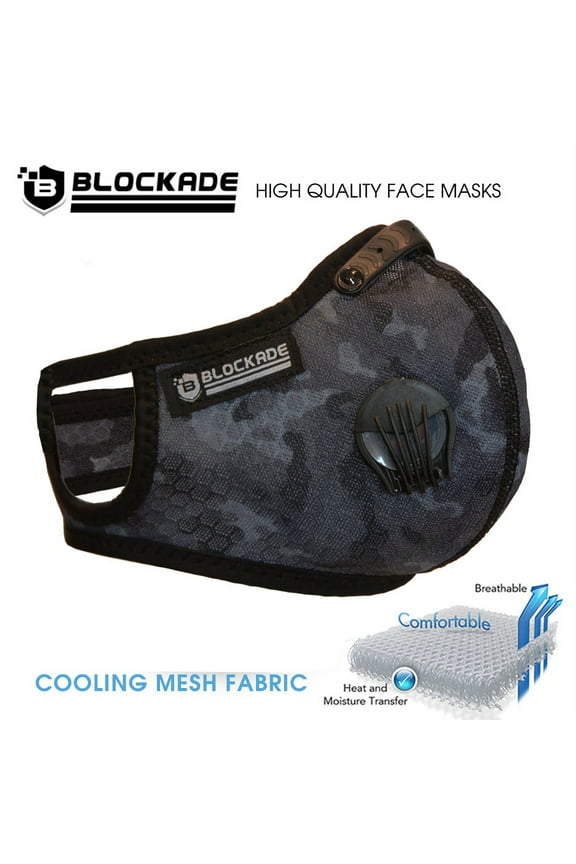 Black Camo Mesh Cycling Face Mask Size Large