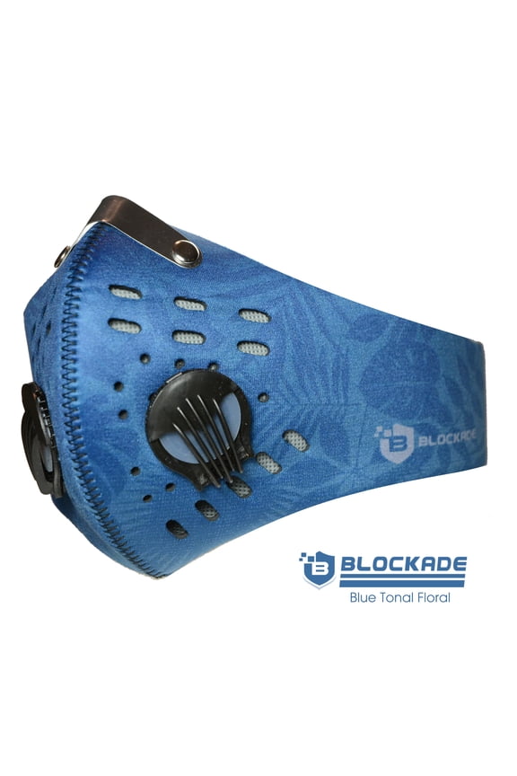 Blue Floral Neoprene Face Mask