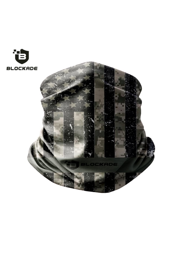 UPF Neck Gaiter - Black Desert Camo Flag