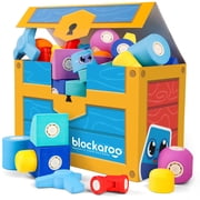 Blockaroo Magnetic Foam Blocks 50-Piece Set with Storage Trunk   STEM Building Toys for Preschool Kids, Easy-Clean Sensory Blocks for Creative Play
