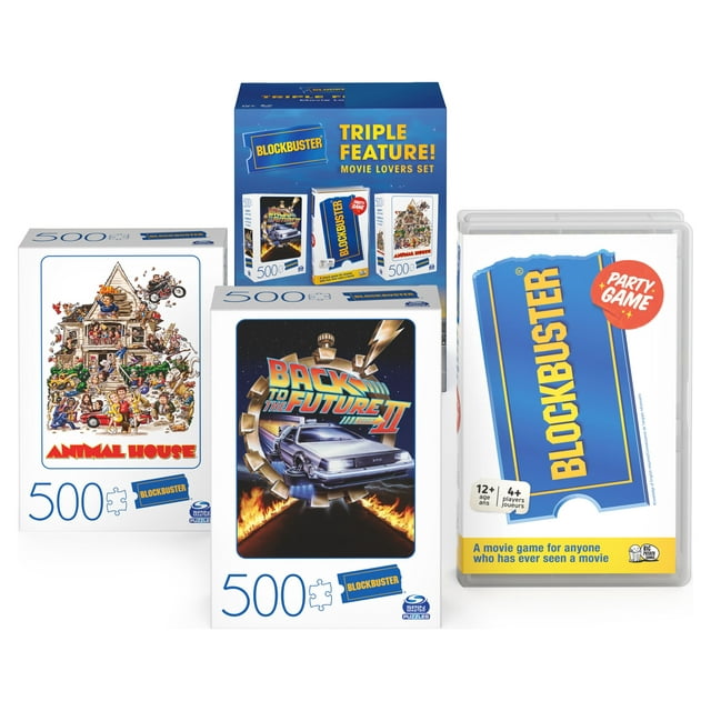 Blockbuster, 500-Piece Blockbuster Puzzles & Party Game Bundle for Families
