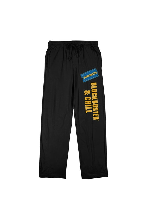 Blockbuster Blockbuster And Chill Men's Black Sleep Pants-XL