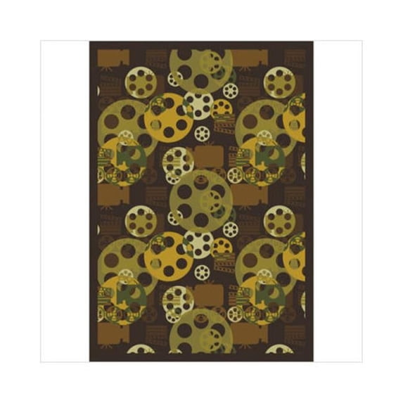 Blockbuster Brown 7 ft.8 in. x 10 ft.9 in. WearOn Nylon Machine Tufted- Cut Pile Gaming and Entertainment Rug