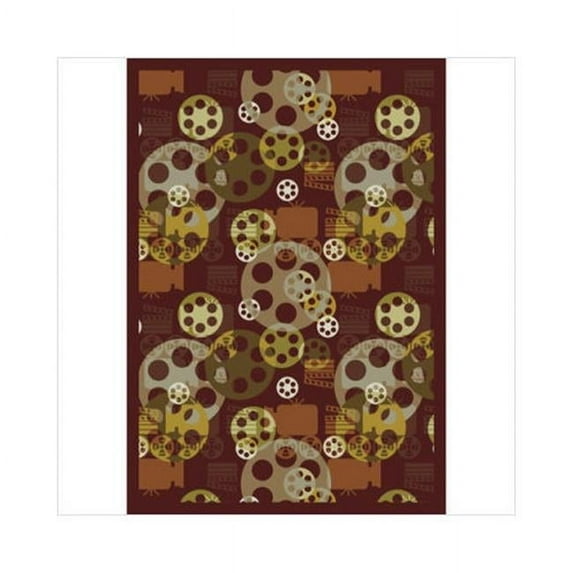 Blockbuster Burgundy 5 ft.4 in. x 7 ft.8 in. WearOn Nylon Machine Tufted- Cut Pile Gaming and Entertainment Rug