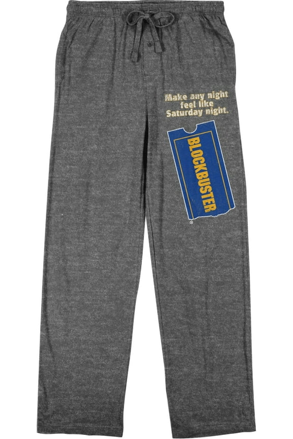 Blockbuster Make Every Night Feel Like Saturday Night Men's Charcoal Gray Sleep Pants-Medium