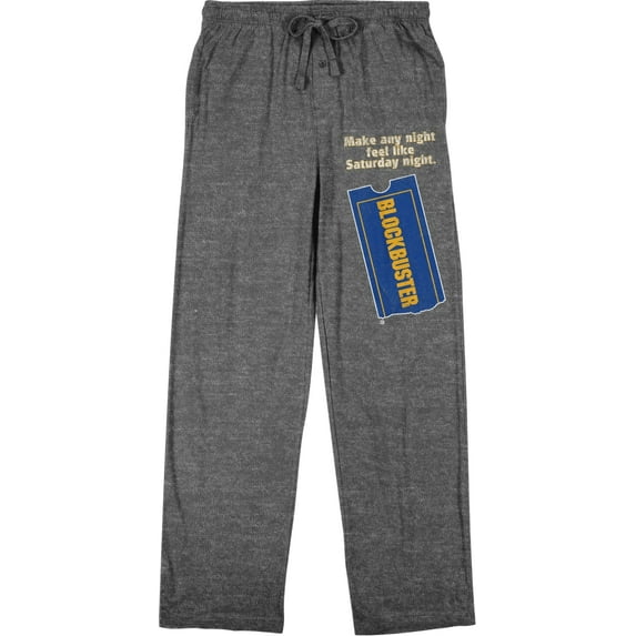 Blockbuster Make Every Night Feel Like Saturday Night Men's Charcoal Gray Sleep Pants-XL