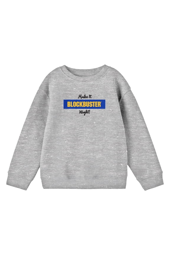 Blockbuster Make It Blockbuster Night Junior's Gray Sweatshirt-XS