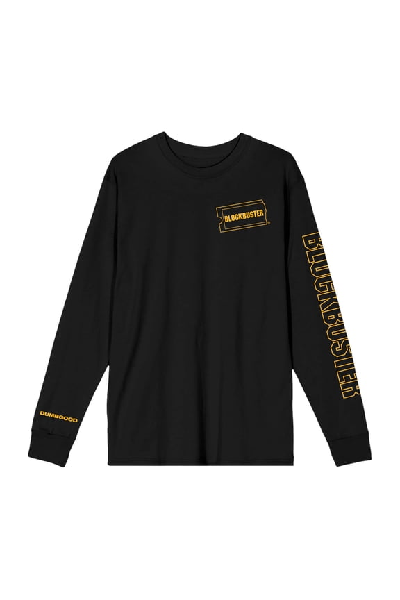 Blockbuster Movie Night Crew Neck Long Sleeve Adult Black Sweatshirt-XXL